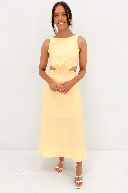 Bowen Midi Dress Lemon