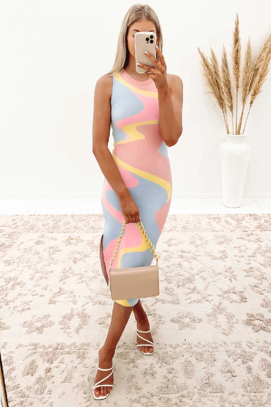 Hartley Midi Dress Pink Multi