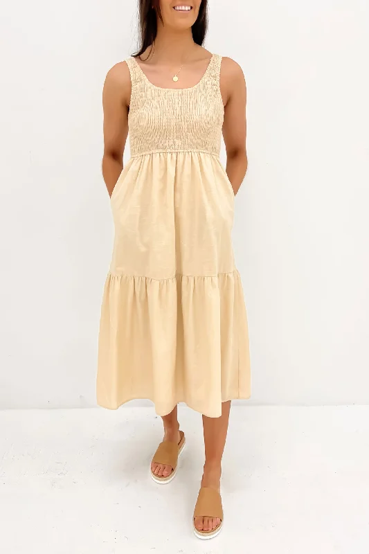 Lenni Midi Dress Beige