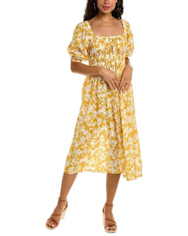 O.P.T. Jeanne Midi Dress Comfortable Fit-and-Flare Midi Dress