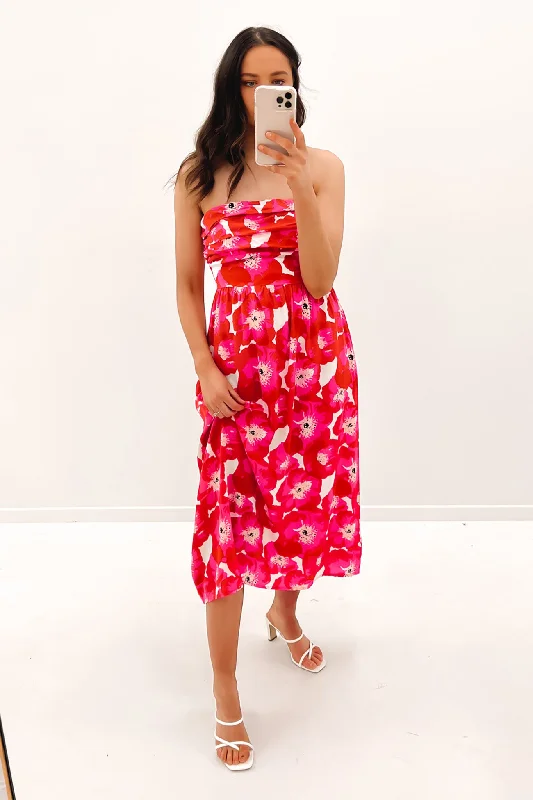 Poppy Midi Dress Pink