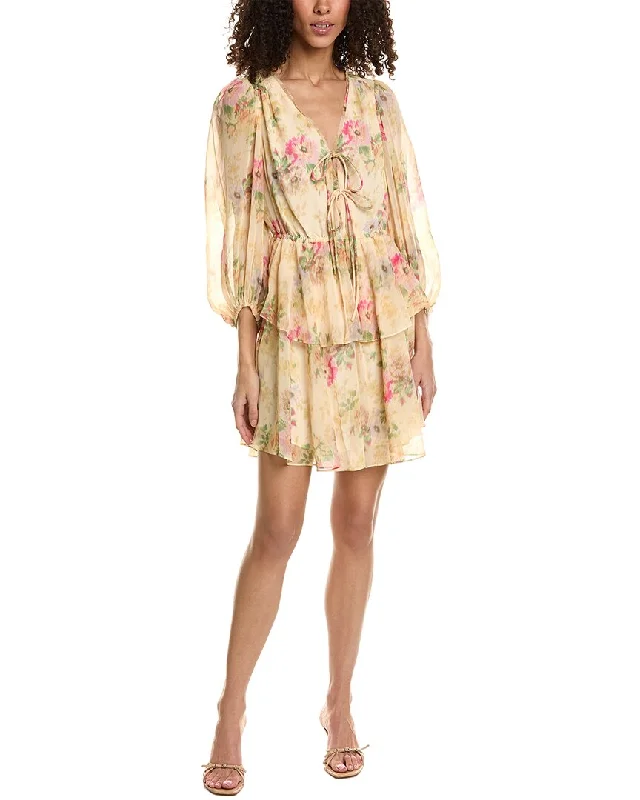 Ted Baker Printed Tie-Front Mini Dress