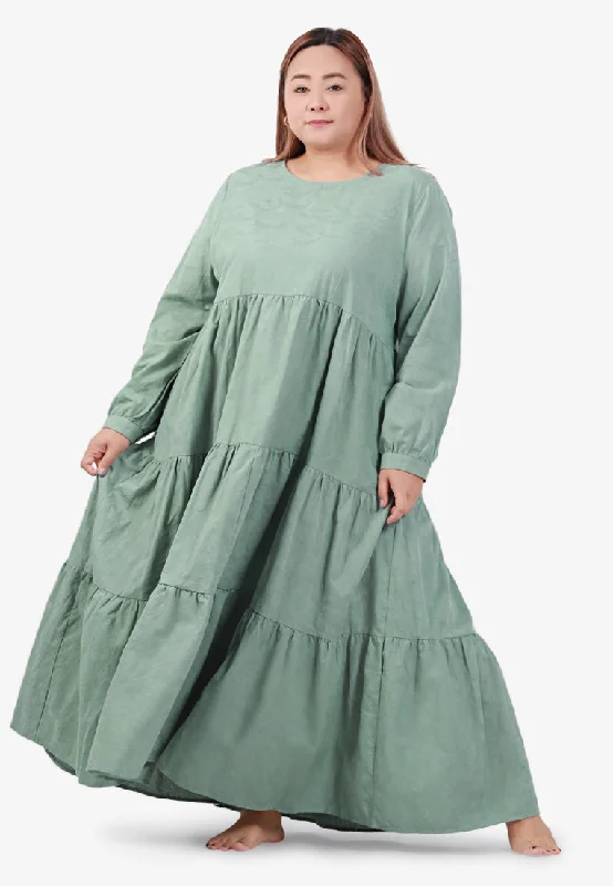 Lucia Cotton Textured Embroidery Maxi Dress - Light Green Comfortable Flowy Maxi Dress Lucia Cotton Textured Embroidery Maxi Dress - Light Green Comfortable Flowy Maxi Dress