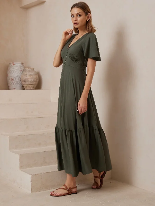 MIA MAXI DRESS - KHAKI