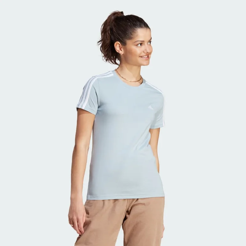 ADIDAS WOMEN'S ESSENTIALS 3 STRIPES WONDER BLUE TEE