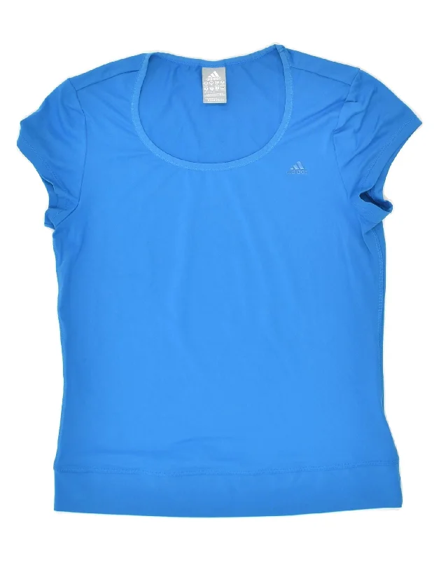 ADIDAS Womens T-Shirt Top UK 12/14 Medium Blue Polyester Collared T-Shirt Boat Neck A-Line ADIDAS Womens T-Shirt Top UK 12/14 Medium Blue Polyester Collared T-Shirt Boat Neck A-Line