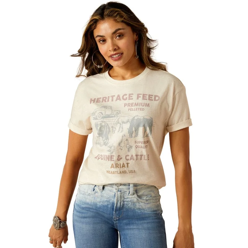 Ariat Women's Heritage Feed Oatmeal Heather Graphic T-Shirt 10051291