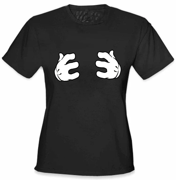 Cartoon Hands Grabbing Girls T-Shirt