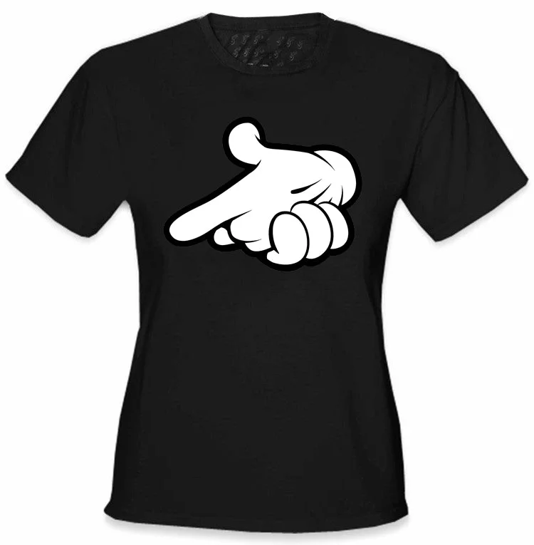 Cartoon Hands Gun Girl's T-Shirt