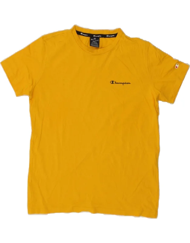 CHAMPION Womens T-Shirt Top UK 10 Small Yellow