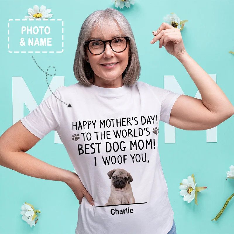 Custom Photo Nickname Name Unisex Best Pet MoM T-shirt for Mom Grandma