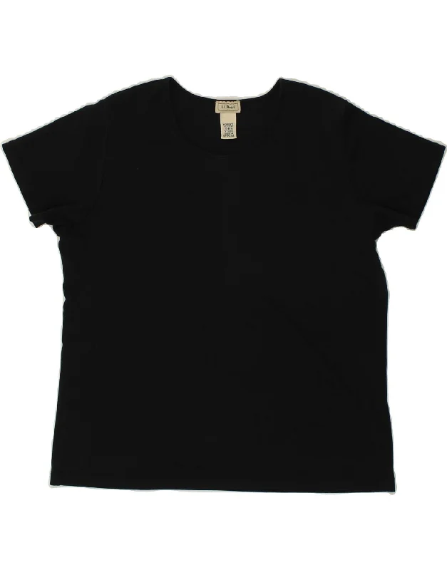L.L.BEAN Womens T-Shirt Top UK 16 Large Black Cotton Mesh Fabric Canvas Fabric Denim Fabric L.L.BEAN Womens T-Shirt Top UK 16 Large Black Cotton Mesh Fabric Canvas Fabric Denim Fabric