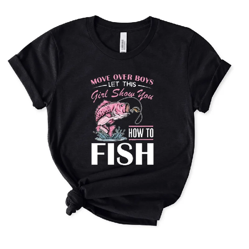 Let This Girl Show You How To Fish T-shirt for Women Thin T-Shirt Open Front Quick Dry Let This Girl Show You How To Fish T-shirt for Women Thin T-Shirt Open Front Quick Dry