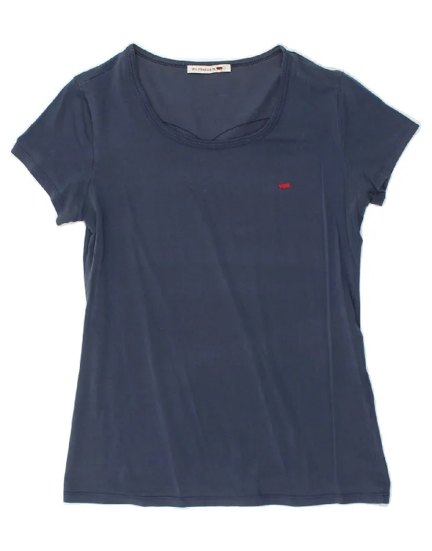 LEVI'S Womens T-Shirt Top UK 14 Large Navy Blue