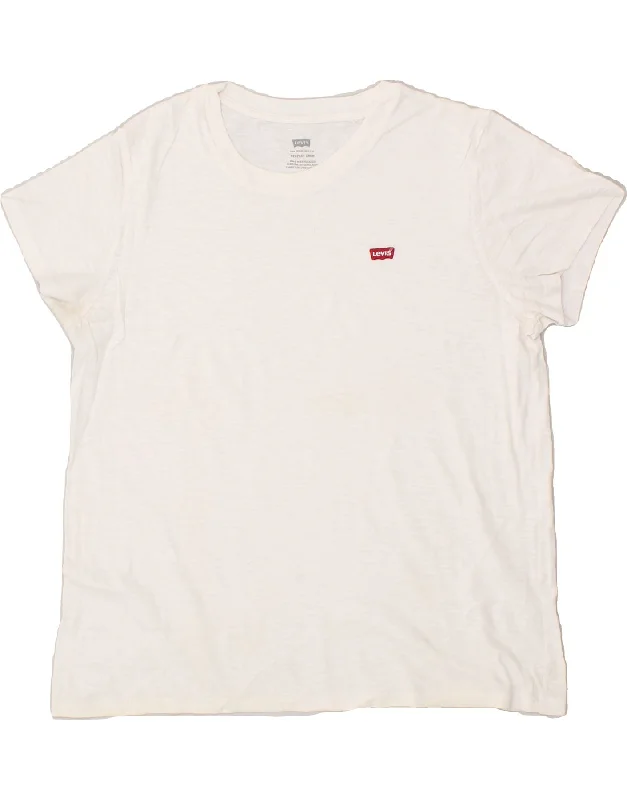 LEVI'S Womens T-Shirt Top UK 16 Large White