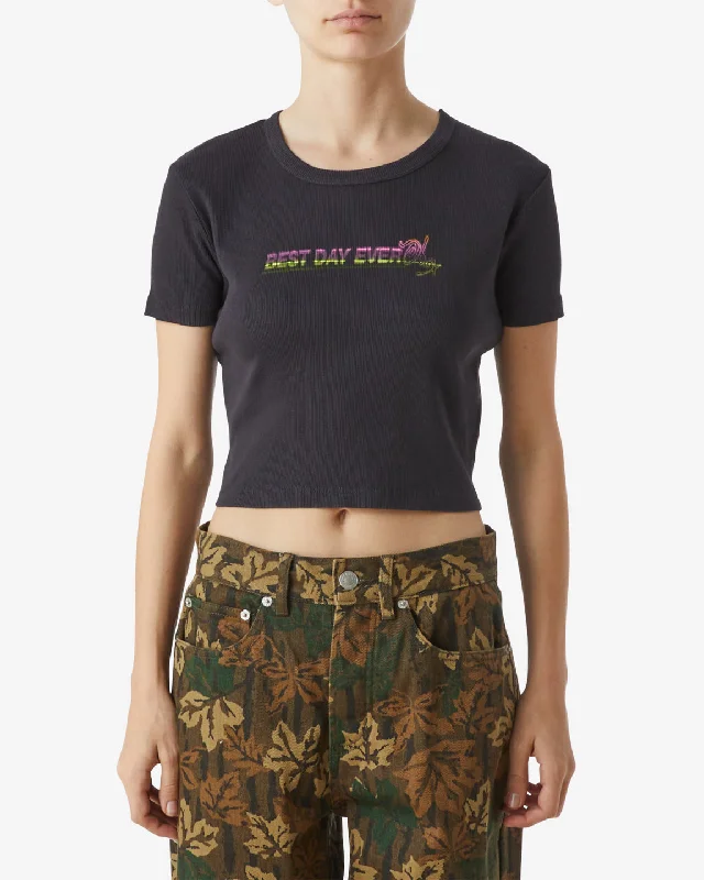 BEST DAY EVER CROPPED RIB T-SHIRT