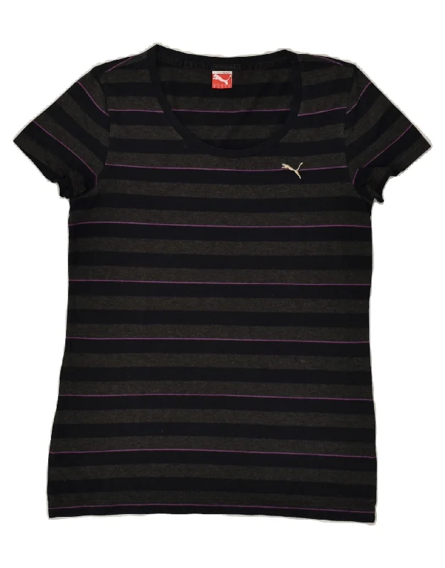 PUMA Womens T-Shirt Top UK 12 Medium Black Striped Jersey Fabric Tulle Fabric Batik Fabric PUMA Womens T-Shirt Top UK 12 Medium Black Striped Jersey Fabric Tulle Fabric Batik Fabric