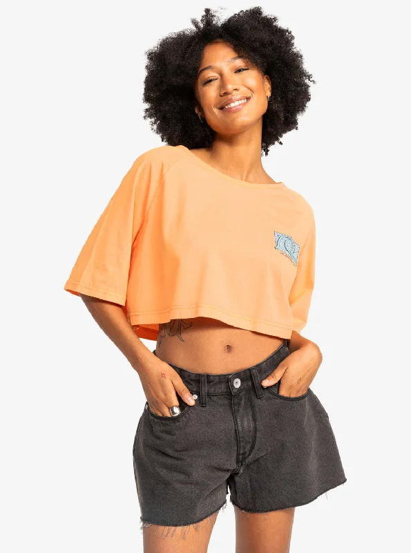 Quiksilver Womens UNI Maxi Cropped T-Shirt - Tangerine