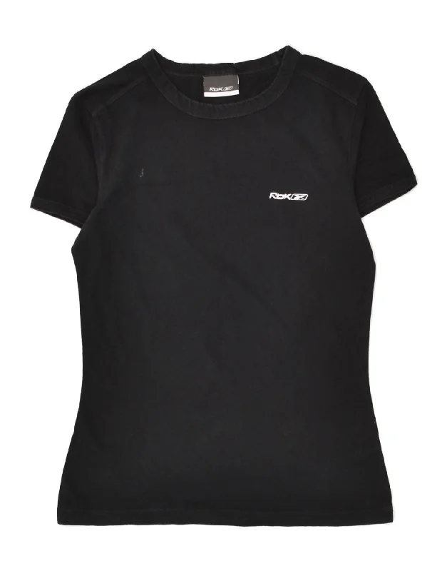 REEBOK Womens T-Shirt Top UK 10 Small Black Cotton Jersey Fabric Tulle Fabric Batik Fabric REEBOK Womens T-Shirt Top UK 10 Small Black Cotton Jersey Fabric Tulle Fabric Batik Fabric