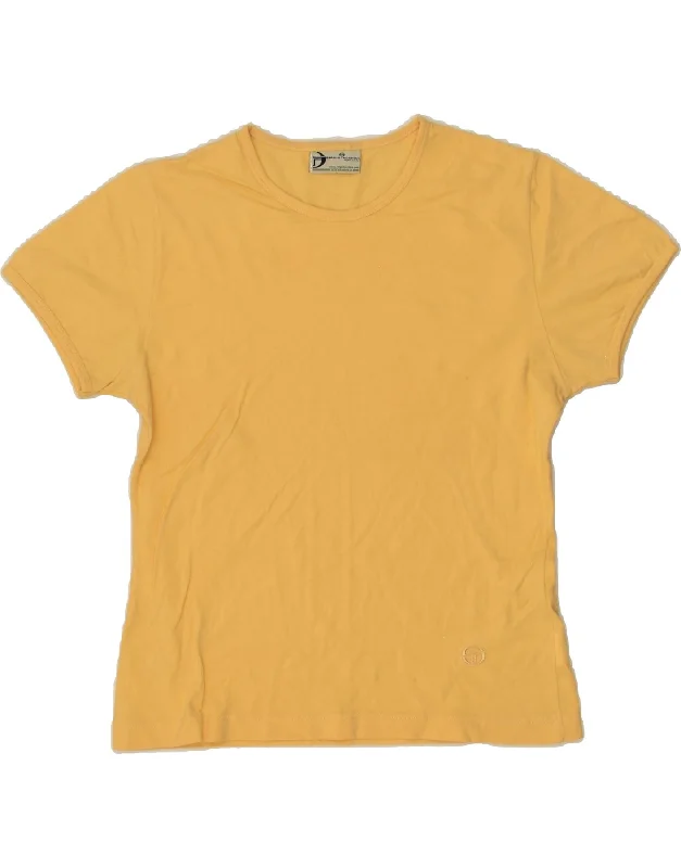 SERGIO TACCHINI Womens T-Shirt Top UK 14 Large Yellow Cotton Machine Wash Dry Clean Hand Wash SERGIO TACCHINI Womens T-Shirt Top UK 14 Large Yellow Cotton Machine Wash Dry Clean Hand Wash