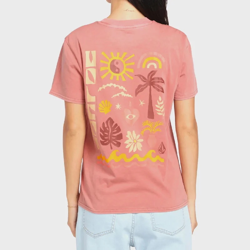 Volcom Womens Lock It Up T-Shirt - Mauve Rose