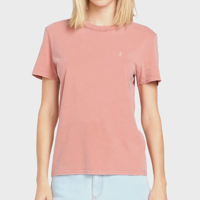 Volcom Womens Solid Stone T-Shirt - Mauve Rose