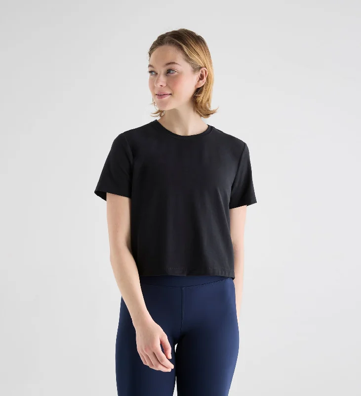 Women's Boxy Tee Spandex Blend Rayon Blend Denim Blend