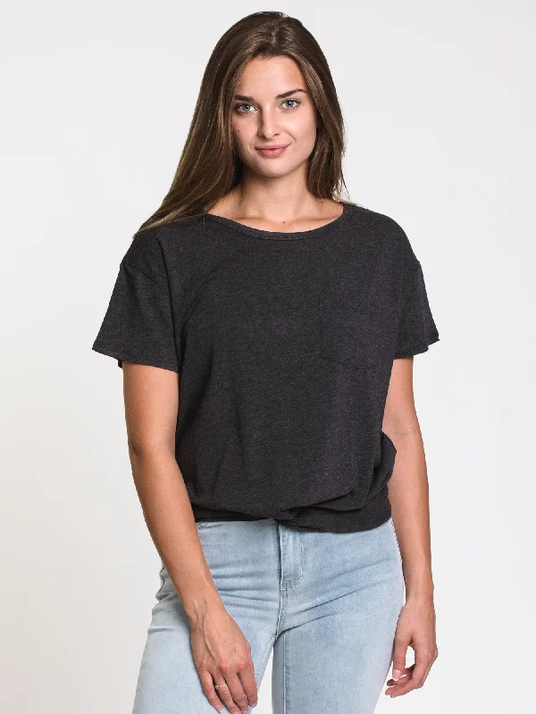 WOMENS EVERLY TWIST TEE - CLEARANCE Plaid T-Shirt Polka Dot Checkered