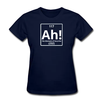 "Ah! The Element of Surprise" - Women's T-Shirt Graphic Embroidered Appliqued