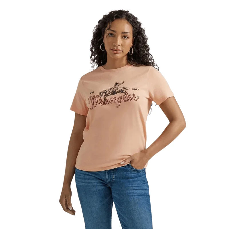 Wrangler Women's Salmon Short Sleeve Western Graphic T-Shirt 112347491