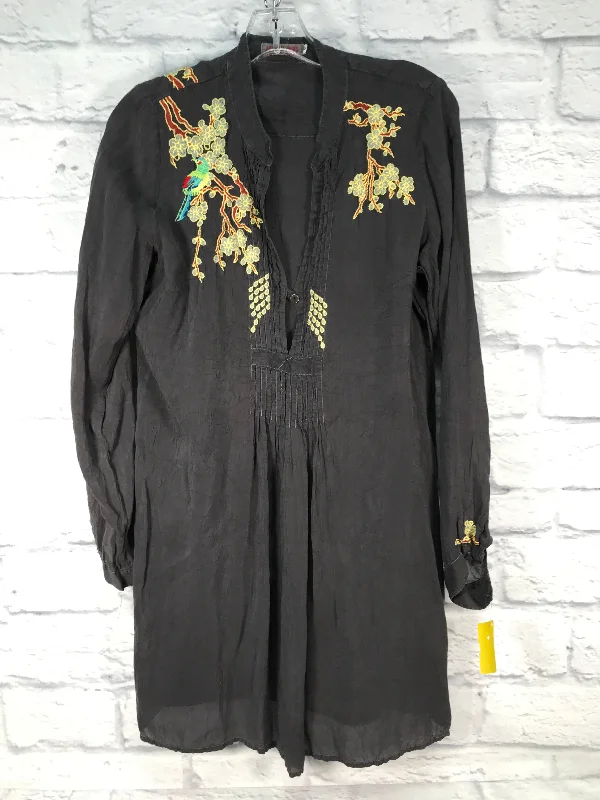 Dress Designer By Johnny Was In Grey & Yellow, Size: S