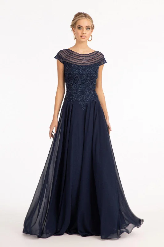 Navy 3XL Long Formal Chiffon Mother of the Bride Dress Sale