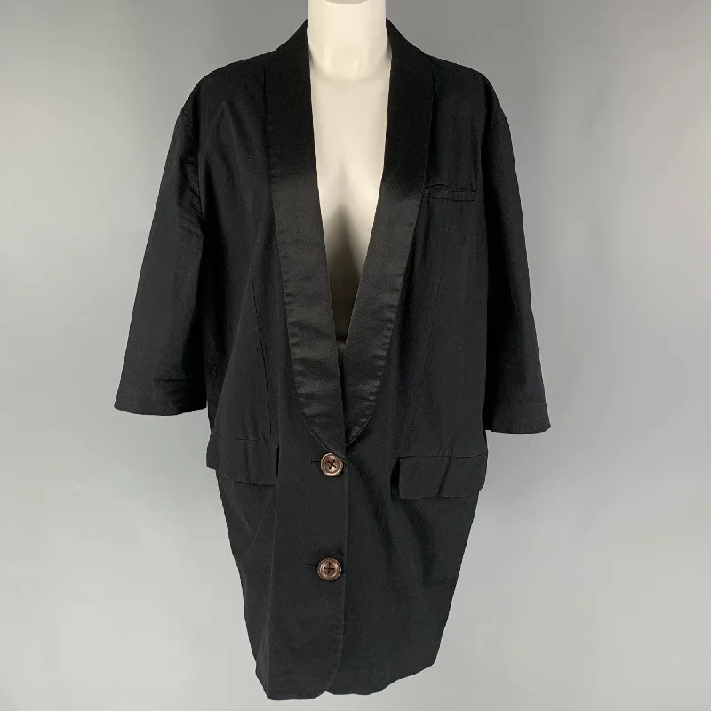 ACNE Size 6 Black Cotton Solid Oversized Jacket