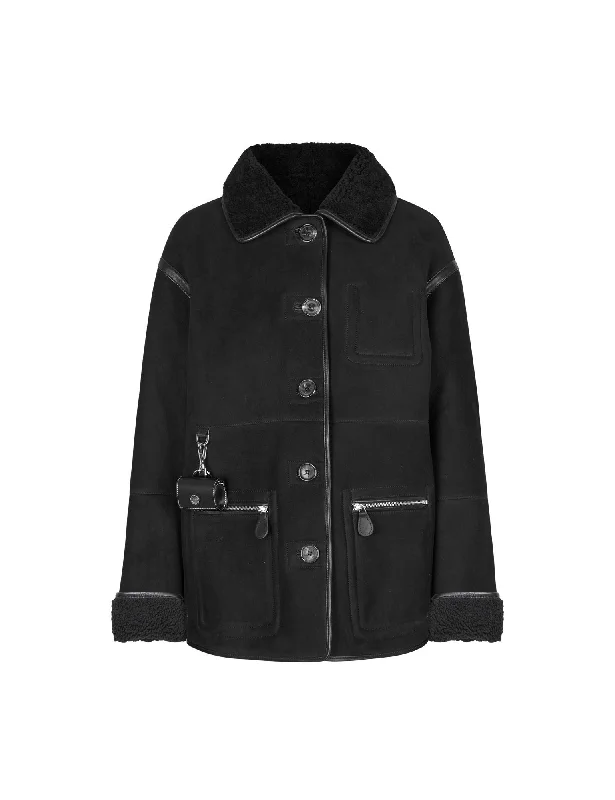 Ada Jacket — Black Satin Jacket Silk Jacket Chiffon Jacket