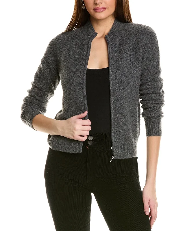 Amicale Cashmere Textured Zip Cashmere Bomber Jacket Tiered Jacket Buttoned Jacket Zippered Jacket Amicale Cashmere Textured Zip Cashmere Bomber Jacket Tiered Jacket Buttoned Jacket Zippered Jacket