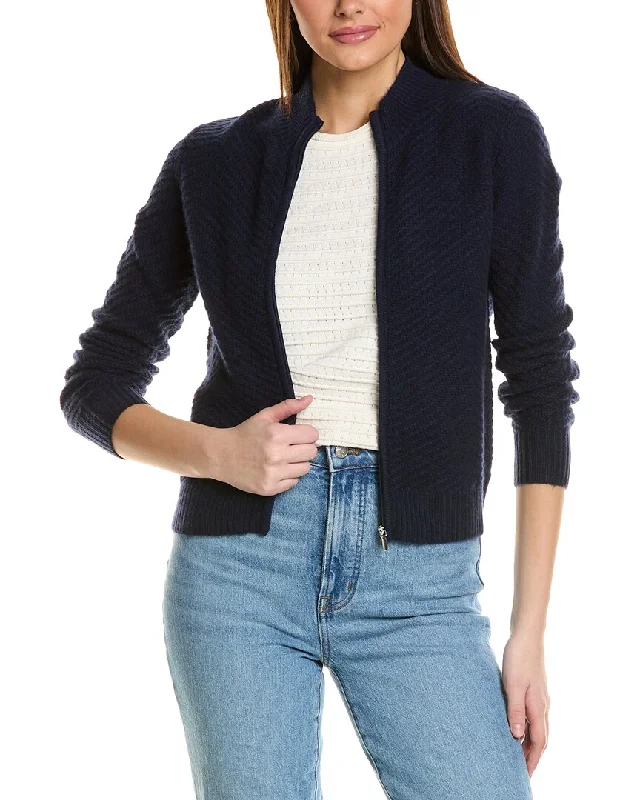 Amicale Cashmere Textured Zip Cashmere Bomber Jacket Zippered Front Buttoned Front Snap Front Amicale Cashmere Textured Zip Cashmere Bomber Jacket Zippered Front Buttoned Front Snap Front