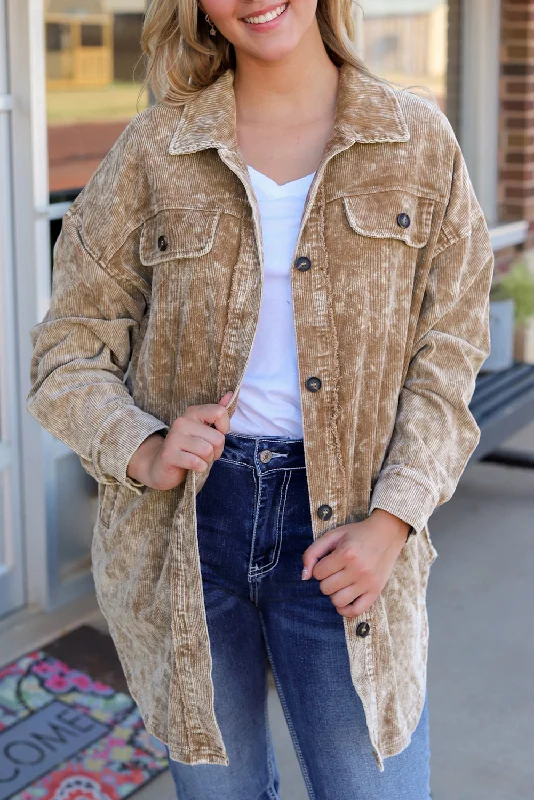 Chic Corduroy Jacket Cardigan Sweater Pullover