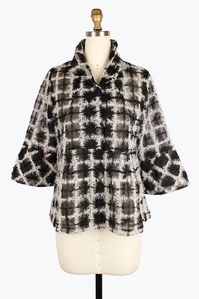 Damee 2410- BLK F24 Mixed Animal Print Organza Jacket Appliqued Jacket Beaded Jacket Sequined Jacket Damee 2410- BLK F24 Mixed Animal Print Organza Jacket Appliqued Jacket Beaded Jacket Sequined Jacket