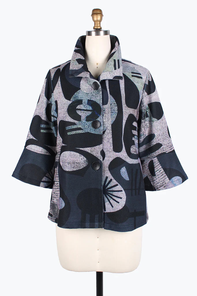 Damee Abstract Art Jacket 4821-Gry Faux Fur Jacket Real Fur Jacket Shearling Jacket Damee Abstract Art Jacket 4821-Gry Faux Fur Jacket Real Fur Jacket Shearling Jacket