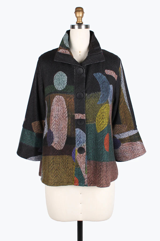 Damee Abstract Art Short Jacket 4857-Mlt Appliqued Jacket Beaded Jacket Sequined Jacket Damee Abstract Art Short Jacket 4857-Mlt Appliqued Jacket Beaded Jacket Sequined Jacket