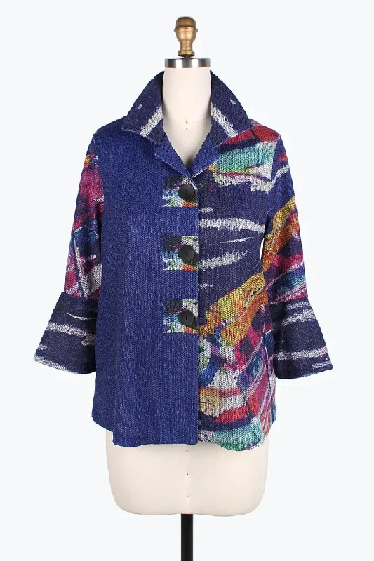 Damee Abstract Painting Button patch jacket 4830-IND Nylon Fabric Polyester Fabric Spandex Fabric Damee Abstract Painting Button patch jacket 4830-IND Nylon Fabric Polyester Fabric Spandex Fabric