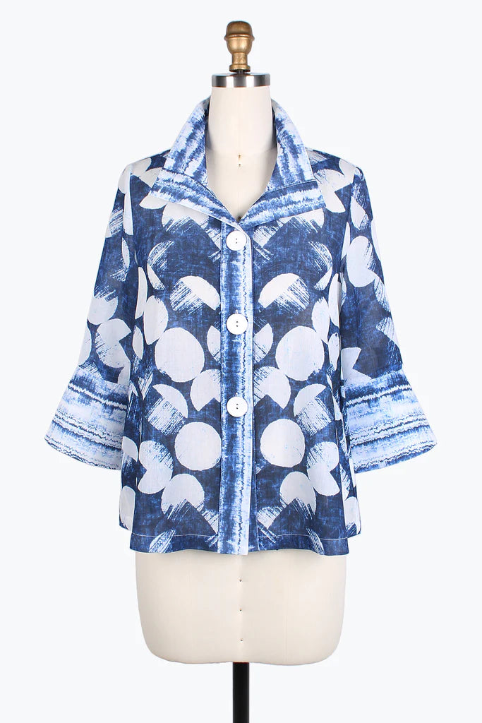 Damee brushed dots short jacket 4815-Navy Print Jacket Jacquard Jacket Embroidered Jacket Damee brushed dots short jacket 4815-Navy Print Jacket Jacquard Jacket Embroidered Jacket
