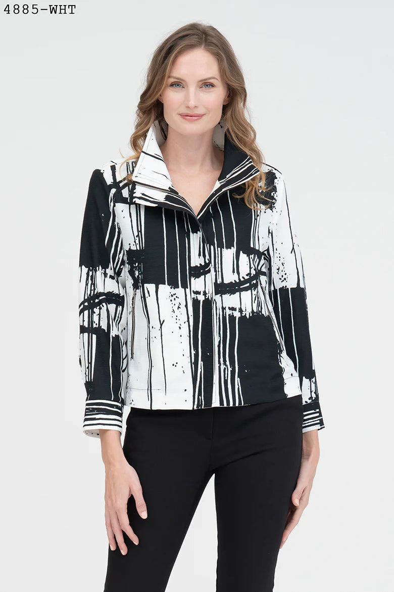 Damee Multi Paint Stroke Biker Jacket 4880 One-Shoulder Jacket Off-the-Shoulder Jacket Asymmetrical Jacket Damee Multi Paint Stroke Biker Jacket 4880 One-Shoulder Jacket Off-the-Shoulder Jacket Asymmetrical Jacket