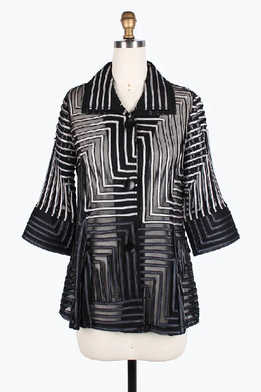 Damee Two-Tone Maze Soutache Jacket 2370-GRY - Grey Chenille Jacket Brocade Jacket Lace Jacket Damee Two-Tone Maze Soutache Jacket 2370-GRY - Grey Chenille Jacket Brocade Jacket Lace Jacket