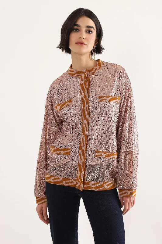 Dixie Sequinned Jacket - Cipria