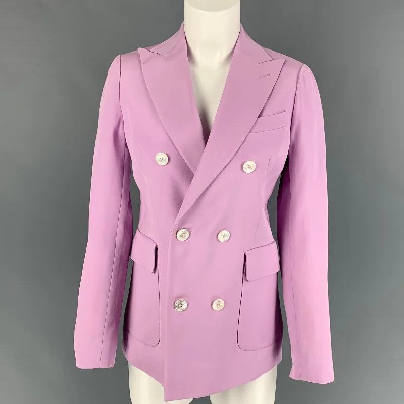 DSQUARED2 Size 4 Lavender Silk Cotton Jacket Blazer