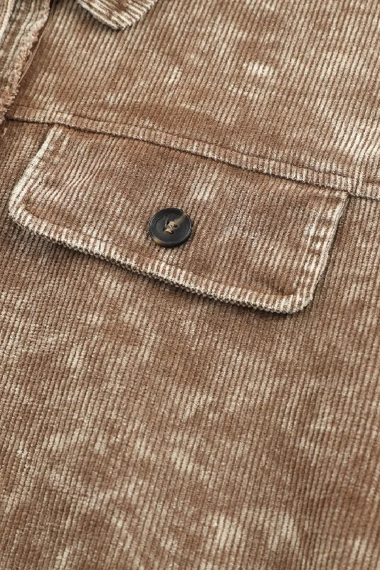 Everyday Corduroy Shirt Jacket Zippered Jacket Buttoned Jacket Snapped Jacket