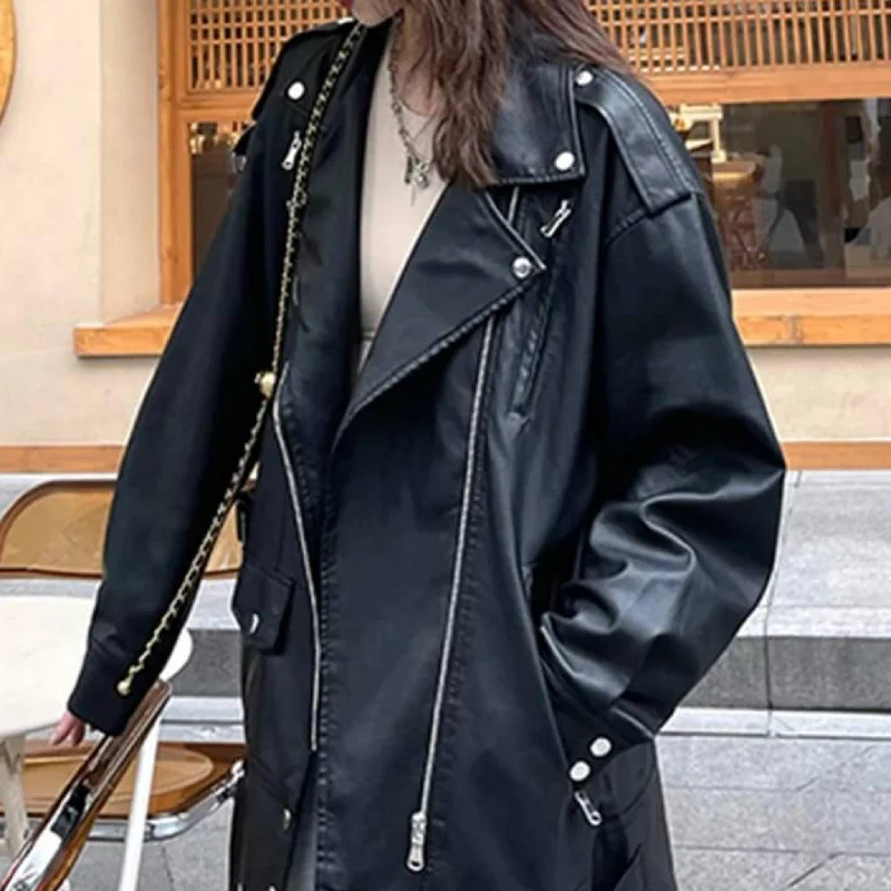 Buy Best Elegant Black-Faux leather Jacket