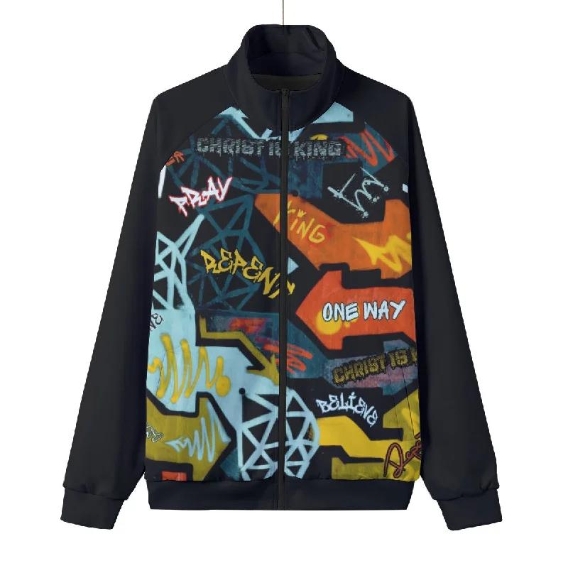 GRAFFITI GOD Unisex Stand Up Collar Jacket