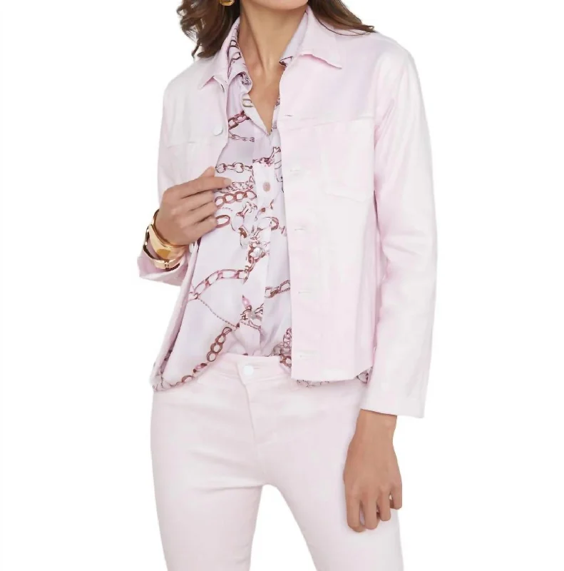 Janelle Slim Raw Jacket In Lilac Snow/white Coated Oversized Jacket Tailored Jacket Straight Jacket Janelle Slim Raw Jacket In Lilac Snow/white Coated Oversized Jacket Tailored Jacket Straight Jacket